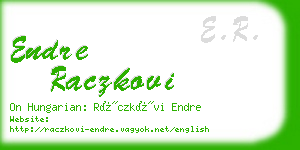 endre raczkovi business card